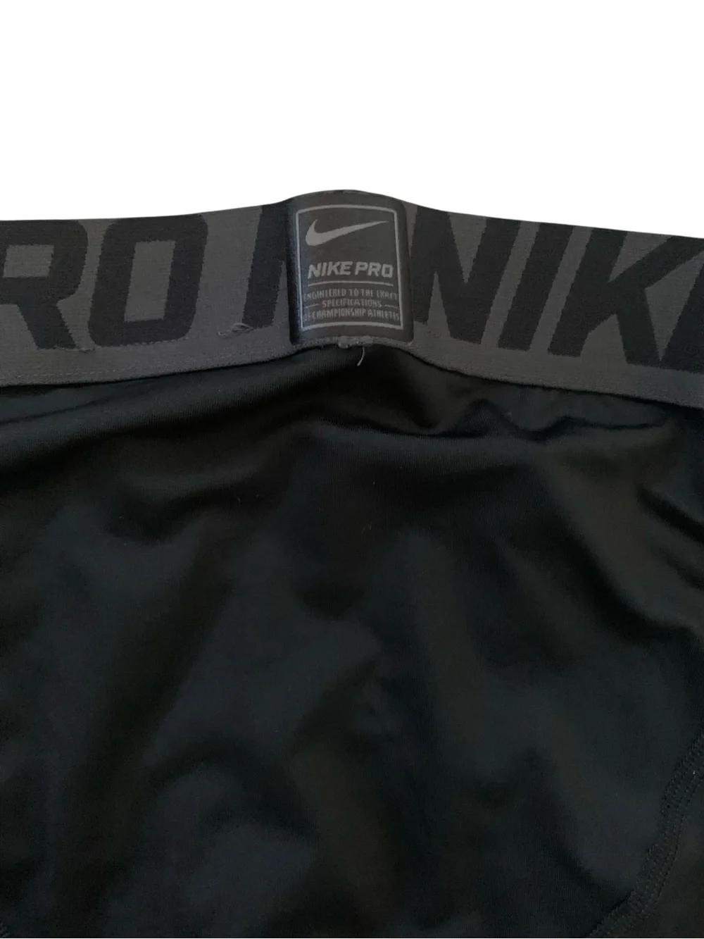 Nike Pro Compression Leggings Black White Swoosh Mens Size Large Dri-Fit Tights